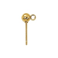 Gold Plated Ball Stud Earrings with Closed Ring – 4mm (1 Pair)