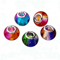 Large Hole Two-Tone Glass Beads – Rondelle | Pack of 10