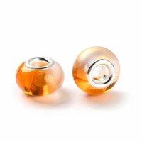 Large Hole Resin Beads – Sunset Coral Glow Rondelle | Pack of 10