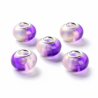 Large Hole Resin Beads – Deep Violet Mist Rondelle | Pack of 10