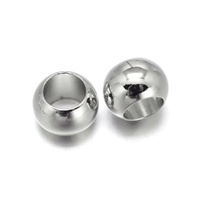 Large Hole Metal Beads – Platinum Smooth Rondelle (Pack of 10)