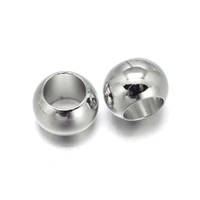 Large Hole Metal Beads – Platinum Smooth Rondelle (Pack of 10)