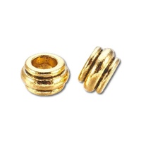 Large Hole Metal Beads – Antique Gold Drum 12mm (Pack of 10)
