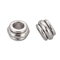 Large Hole Metal Beads – Antique Silver Drum 12mm (Pack of 10)