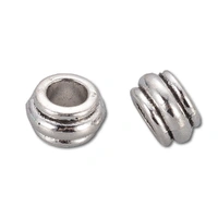 Large Hole Metal Beads – Antique Silver Drum 12mm (Pack of 10)
