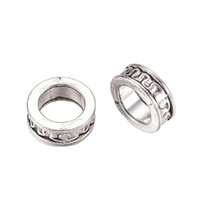 Large Hole Metal Beads – Antique Silver Ring Spacer (Pack of 10)