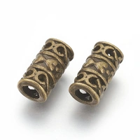 Large Hole Metal Beads – Antique Bronze Column 12x6mm (Pack of 10)