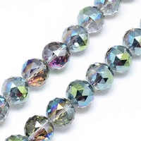 Rainbow Faceted Glass Beads 14mm (Pack 10)
