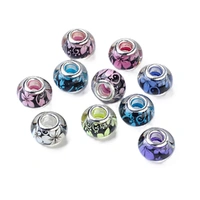 Blossom Confetti Resin European Beads 14x9mm (Pack 10)