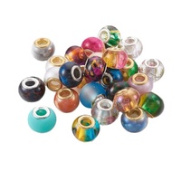 Carnival Confetti Glass European Beads 14.5mm (Pack 10)