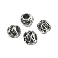 Sovereign Shadow Antique Silver Metal European Beads 12mm (Pack 10)