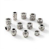 Tibetan Relic Mix Antique Silver Metal European Beads (Assorted Pack 10)