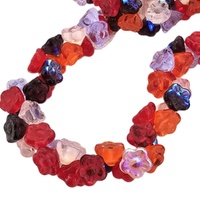 Czech Glass Flower Beads 7mm – Melonberry Mix x 10