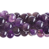 Semi-Precious Round Beads – Dark Amethyst Natural