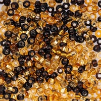 Czech Glass Seed Beads 6/0 Silver-Lined Topaz Mix – 22g Vial