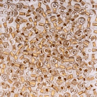 Czech Glass Seed Beads 6/0 Crystal Gold-Lined – 22g Vial