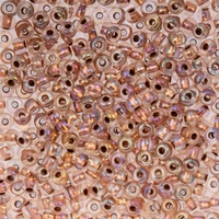 Czech Glass Seed Beads 6/0 Crystal AB Copper-Lined – 22g Vial