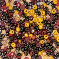 Czech Glass Seed Beads 6/0 Amber Mix – 22g Vial
