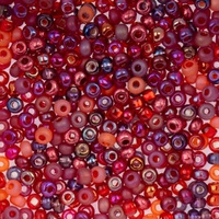 Czech Glass Seed Beads 6/0 Royal Ruby Mix – 22g Vial