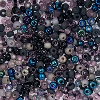 Czech Glass Seed Beads 6/0 Onyx Mix – 22g Vial