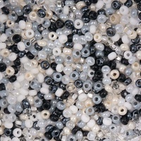 Czech Seed Beads 8/0 – Black & White Multi Mix 22g Vial