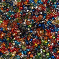 Czech Seed Beads 8/0 – Silver Lined Multi Mix 22g Vial