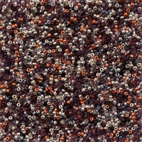 Czech Seed Beads 11/0 Steel & Scarlet Mix - 23g Vial