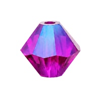 Swarovski Crystal Bicone Beads 4mm - Fuchsia AB2X