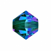 Swarovski Crystal Bicone Beads 4mm - Emerald AB2X