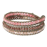 Beaded Wrap Bracelet Making Kit – Pale Rose Triple Wrap