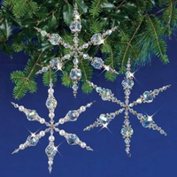 Beaded Christmas Ornament Kit – Vintage Snowflakes (Makes 3)