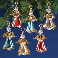 Beaded Christmas Ornament Kit – Festive Angels (Makes 6)