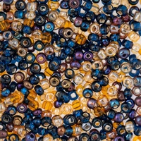 Czech Glass Seed Beads 6/0 Midnight Gold Mix – 22g Vial
