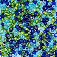 Czech Glass Seed Beads 6/0 Citrus Lagoon Mix – 22g Vial
