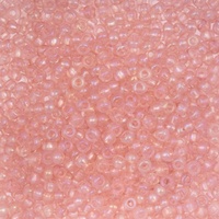Czech Glass Seed Beads 8/0 Transparent Light Pink Rainbow – 22g Vial